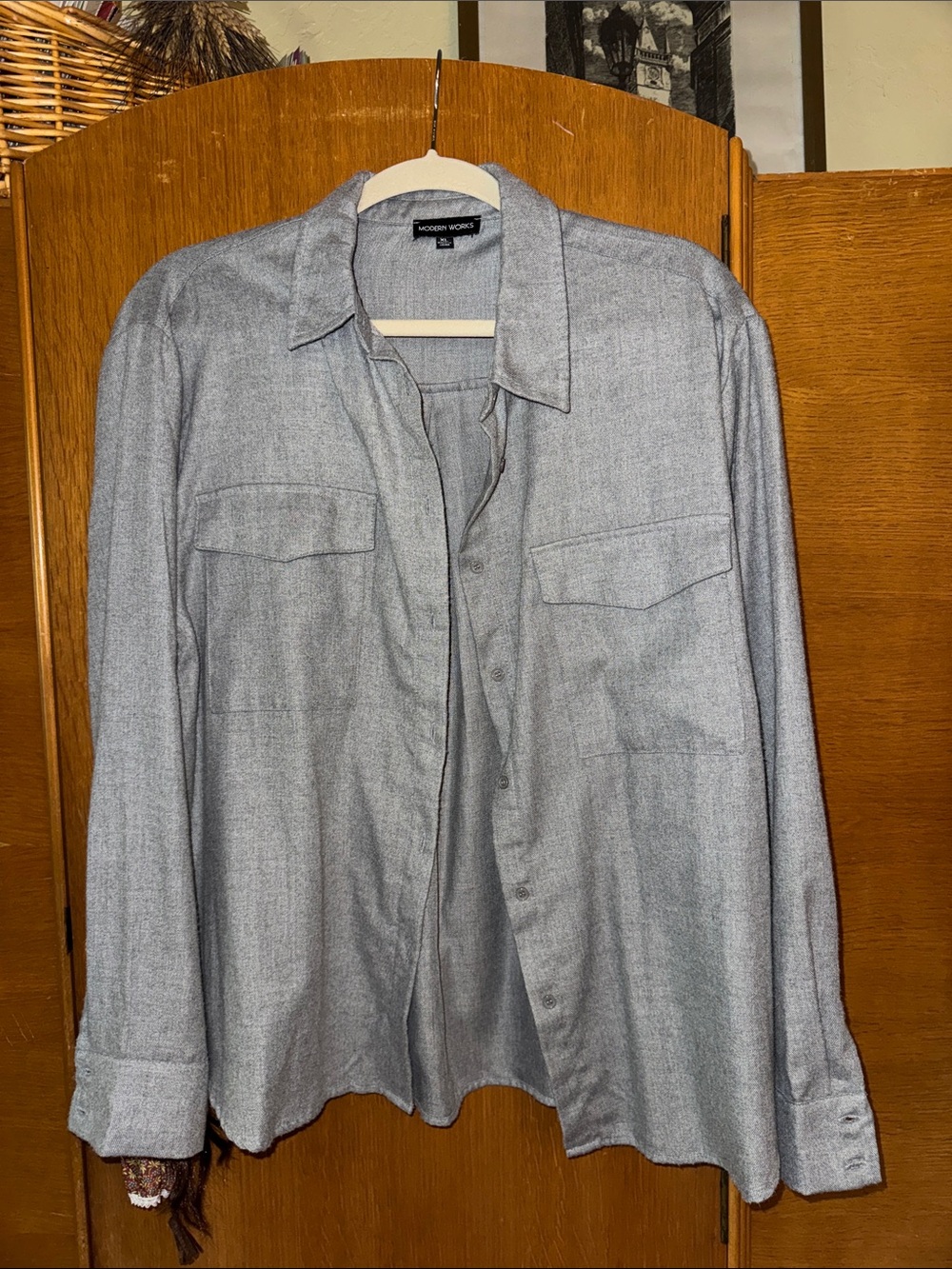 Modern Works Light Gray Button-Up Shirt
